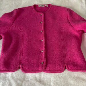 Genuine Carroll Reed Ski Shop 100% Wool Jacket in Pink